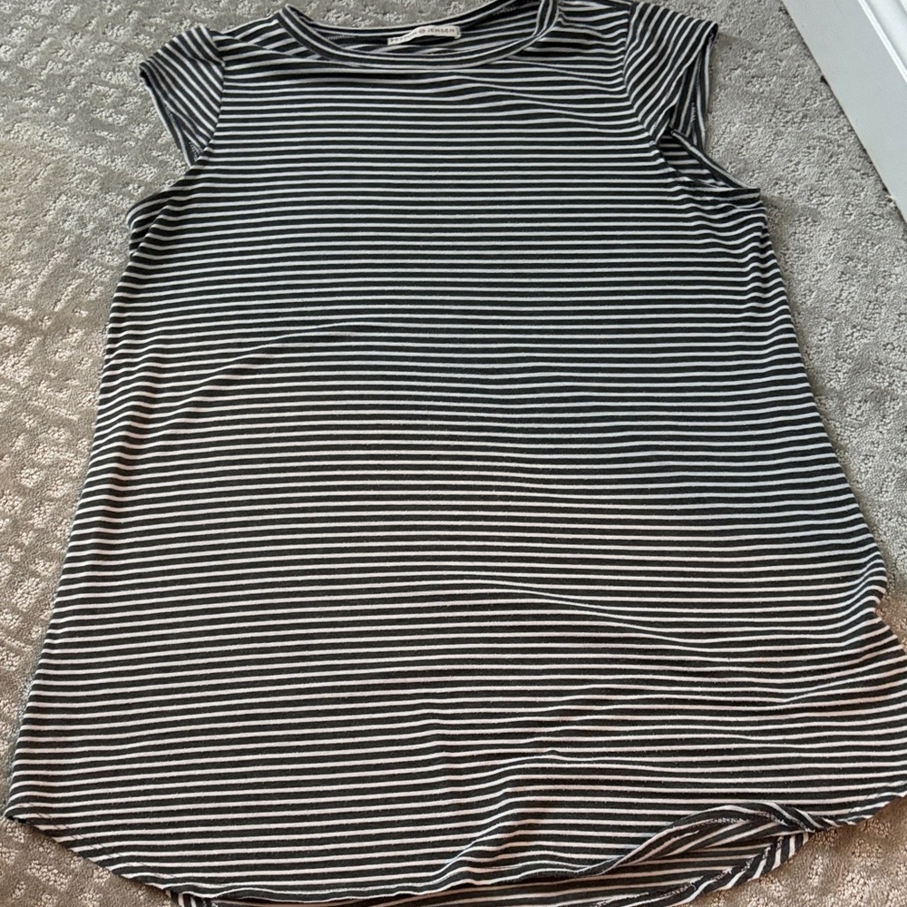 Striped Black and White Women's Tunic Top